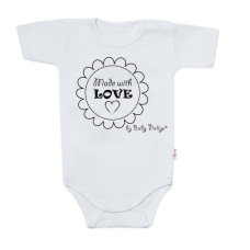 Body krátký rukáv Made with love, Baby Nellys, šedé, vel. 62