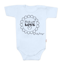 Body krátký rukáv Made with love, Baby Nellys, světle modré, vel. 74