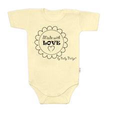 Body krátký rukáv Made with love, Baby Nellys, žluté, vel. 62