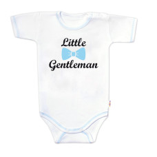 Body krátký rukáv s vtipným textem Baby Nellys, Little Gentleman, kluk, vel. 86