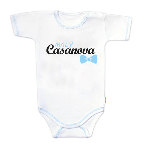 Body krátký rukáv s vtipným textem Baby Nellys, Malý Casanova, kluk, vel. 68 Body krátký rukáv s vtipným textem Baby Nellys, Malý Casanova, kluk, vel. 68