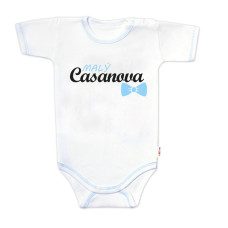 Body krátký rukáv s vtipným textem Baby Nellys, Malý Casanova, kluk, vel. 80
