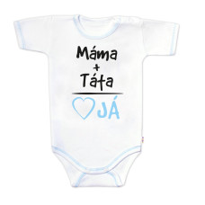 Body krátký rukáv s vtipným textem Baby Nellys, Máma+Táta, vel. 62, kluk