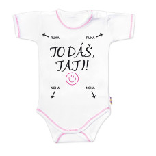 Body krátký rukáv s vtipným textem Baby Nellys, To dáš Tati!, vel. 86, holka