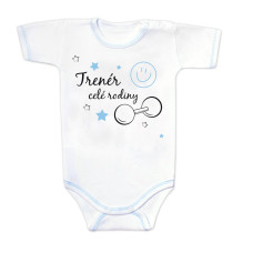Body krátký rukáv s vtipným textem Baby Nellys, Trenér celé rodiny