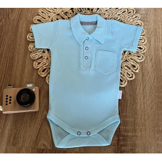 Body polo kr. rukáv, bavlna Mamatti, Dino park - modré, vel. 68