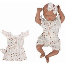 Body s nohavičkami kr. rukáv + čelenka, mušelín, 2D sada, Z&Z, bílá, vel. 80