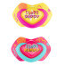 Canpol Babies 2 ks symetrických silikonových dudlíků, +18m, Neon Love Baby, růžovo, žluté