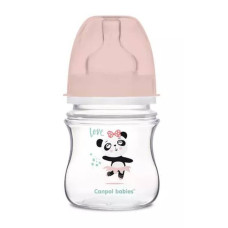 Canpol Babies Antikolik. lahvička se širokým hrdlem, Exotic Animals, 120 ml - růžová