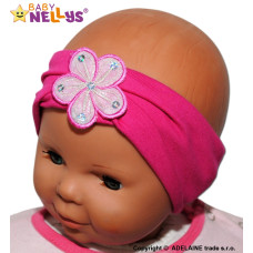 Čelenka Baby Nellys ® s květinkou - malinová, 80/92