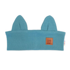 Čelenka Cat s oušky pro děti Hand Made - mořská, 4-8 let