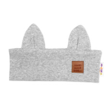 Čelenka Cat s oušky pro děti Hand Made - šedý melír, 4-8 let