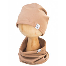 Čepice s nákrčníkem bavlna, Little Bear, Baby Nellys, béžová, vel. 98/134