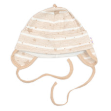 Čepička pro miminko na zavazování, bavlna, Baby Stars, pastel beige, vel. 74/80