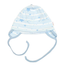Čepička pro miminko na zavazování, bavlna, Baby Stars, pastel blue, vel. 74/80