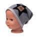 Dětská čepice bavlna, Baby Star, Baby Nellys, šedá, vel. 92/98