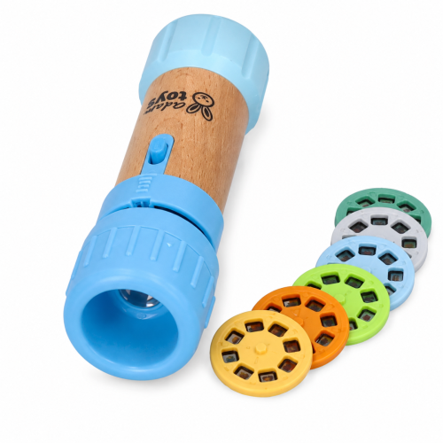 Dětská svítilna s projektorem Adam Toys – 48 obrázků, 6 disků, modrá, 3+ Dětská svítilna s projektorem Adam Toys – 48 obrázků, 6 disků, modrá, 3+