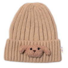 Dětská zimní čepice Bear, Baby Nellys - cappuccino, vel. 48-54 cm