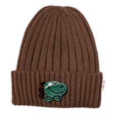 Dětská zimní čepice Dino, Baby Nellys - hnědá, vel. 48-54 cm