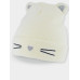Dětská zimní čepice Kočička - ecru, vel. 46 - 50 cm
