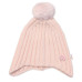 Dětská zimní čepice s bambulí Smile, Baby Nellys - pudrově růžová, vel. 48-54 cm