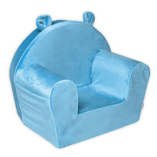 Dětské křesílko Teddy Velvet s boční kapsou Baby Nellys, modré
