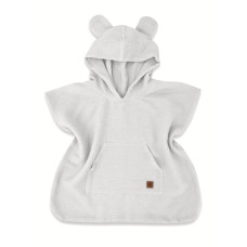 Dětské mušelínové pončo lux s kapucí Teddy, rychleschnoucí, šedé