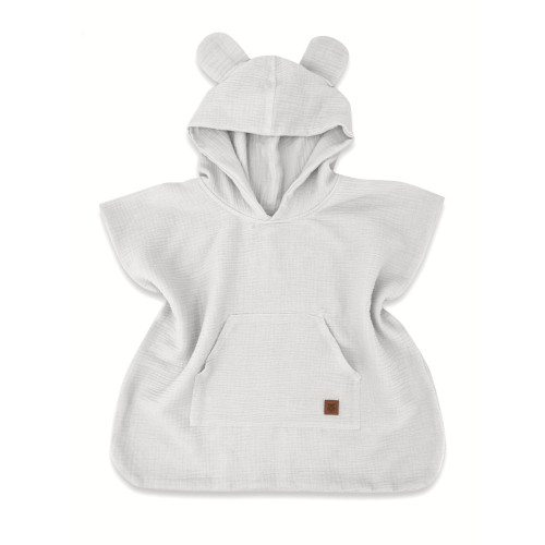 Dětské mušelínové pončo lux s kapucí Teddy, rychleschnoucí, šedé Dětské mušelínové pončo lux s kapucí Teddy, rychleschnoucí, šedé
