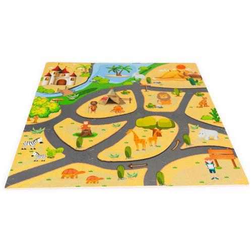 Dětské pěnové puzzle 93,5x93,5cm, hrací deka, podložka na zem Safari, 9 dílů, ECO Toys Dětské pěnové puzzle 93,5x93,5cm, hrací deka, podložka na zem Safari, 9 dílů, ECO Toys