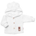 Dětský elegantní pletený svetřík s knoflíčky a kapucí s oušky Baby Nellys, bíly Dětský elegantní pletený svetřík s knoflíčky a kapucí s oušky Baby Nellys, bíly