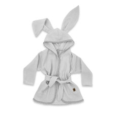 Dětský mušelínový župan s oušky Bunny - šedý