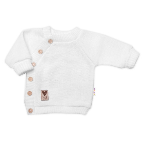 Dětský pletený svetřík s knoflíčky, zap. bokem, Hand Made Baby Nellys, bíly, vel. 68/74 Dětský pletený svetřík s knoflíčky, zap. bokem, Hand Made Baby Nellys, bíly, vel. 68/74