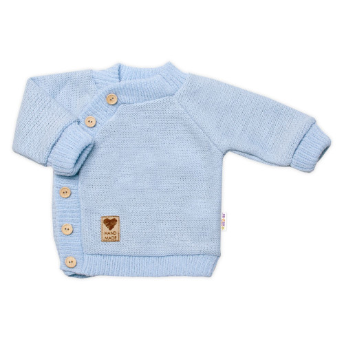 Dětský pletený svetřík s knoflíčky, zap. bokem, Hand Made Baby Nellys, modrý Dětský pletený svetřík s knoflíčky, zap. bokem, Hand Made Baby Nellys, modrý