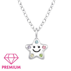 Dětský stříbrný řetízek s přívěškem Star Smile premium
