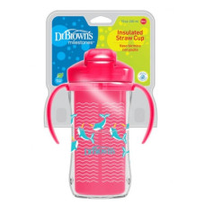 Dr.Browns Termální hrneček se slámkou Straw Cup, 300ml, růžový