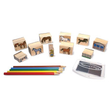 Dřevěná razítka v krabici Melissa&Doug - Horses
