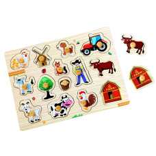 Dřevěné puzzle Farma 14 dílků