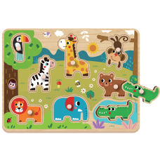 Dřevěné Puzzle pro batolata -Safari