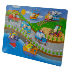 Dřevěné zábavné puzzle vkládací , 30x22,5cm - Ulice