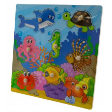 Dřevěné zábavné puzzle vkládací 30x30cm - Oceán II.