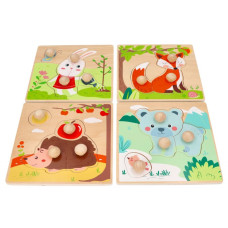Dřevěné zábavné vkládací puzzle 4 roční období