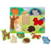 Dřevěné zábavné vkládací puzzle Adam Toys, lesní zvířátka 3D