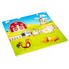 Dřevěné zábavné, vkládací puzzle  Tulimi - Farma - 6 dílků