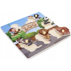 Dřevěné zábavné, vkládací puzzle  Tulimi - Zoo - 6 dílků