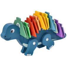 Edukační hračka puzzle s čísly - Dinosaurus - modrý
