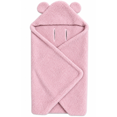Fusák, deka s kapucí do autosedačky Beránek, Baby Nellys - pudrová, růžová