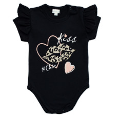 G-baby Kojenecké body s volánkem Kiss - černé, vel. 80