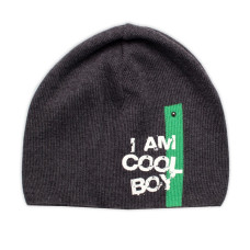 Jarní, podzimní čepice I am Cool Boy, grafit, 40-46 cm