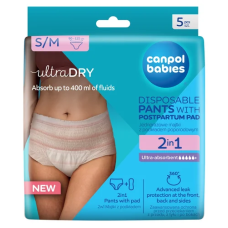 Jednorázové poporodní kalhotky Canpol 2v1, S/M - 5 ks, absorpční po porodu