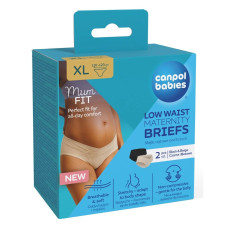 Kalhotky pro těhotné Canpol babies MumFit pohodlné 2 ks, černé, béžové - XL